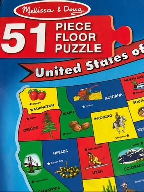 Melissa & Doug Colorful US Map Floor Puzzle - Red, Green, Blue, Yellow